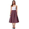 Kate Kasin Women's Vintage Fashion Grid Pattern Plaid A-Line Skirt KK000495-1